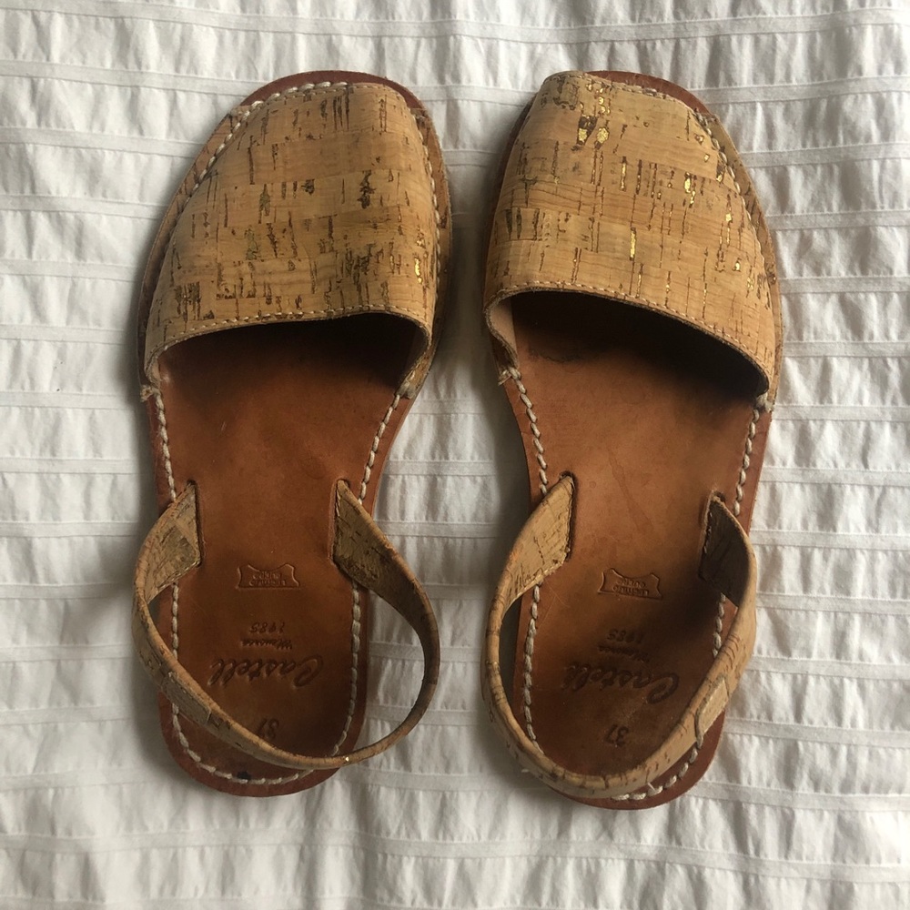 Castell Monorca Avarcas Sandals in Metallic Cork
